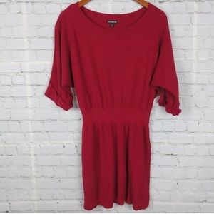 Express Tunic Sweater Top Dolman Ribbed Waist